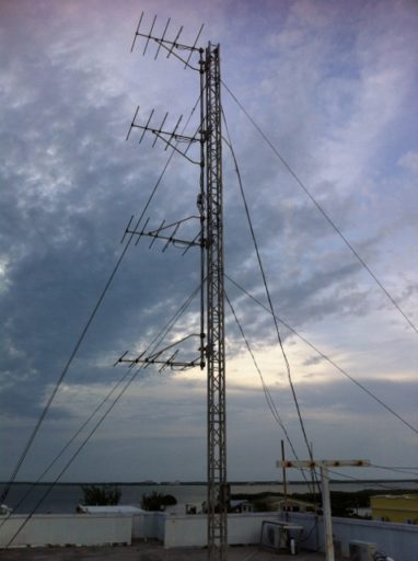 Antennas survives but moved by the powerful winds of Hurricane Earl.