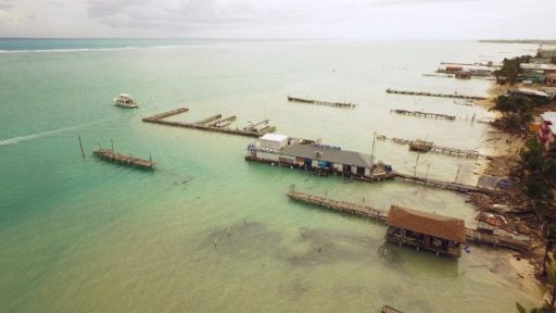 Devastation of piers & docks on the shores of Ambergris Caye!  