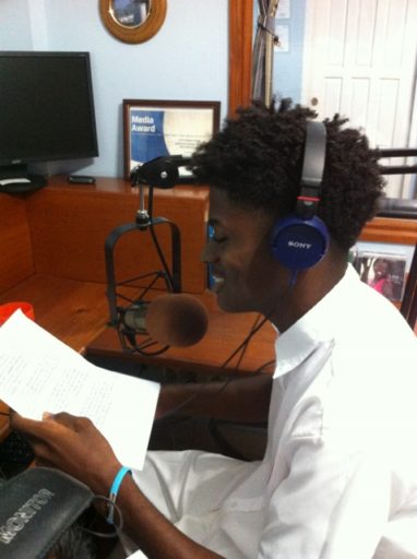 Jahson Wright , High Sdhool senior reading Weather Report on Lighthouse!