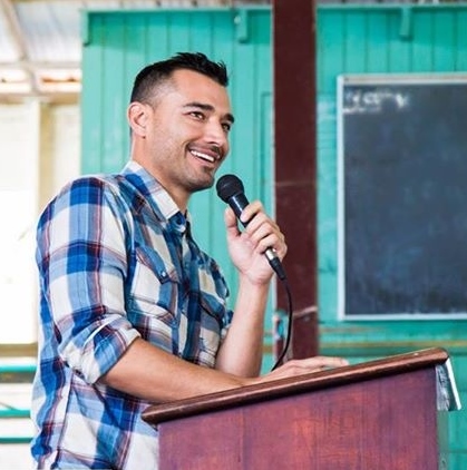 Eddie sharing at Career Day at San Pedro High School.