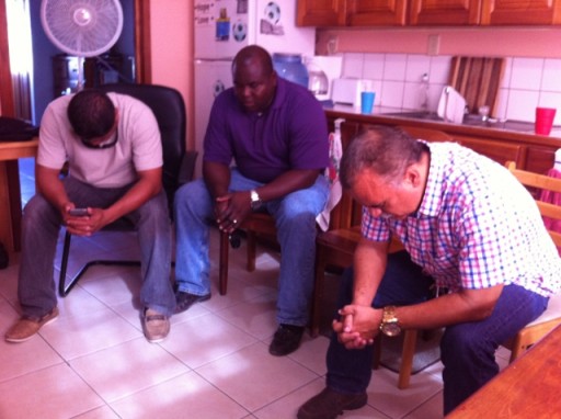 Three of the local Pastors involved in the EASP praying for wisdom & direction!