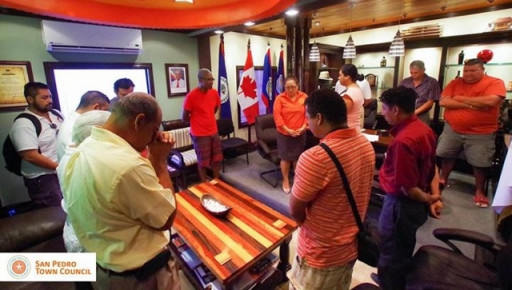 At the signing of Agreement between San Pedro Town and Canada, Clive was asked to pray!